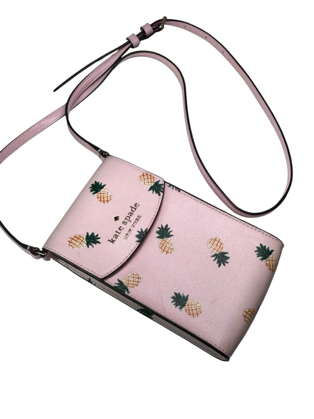 Kate Spade pink pineapple cell phone small bag crossbody